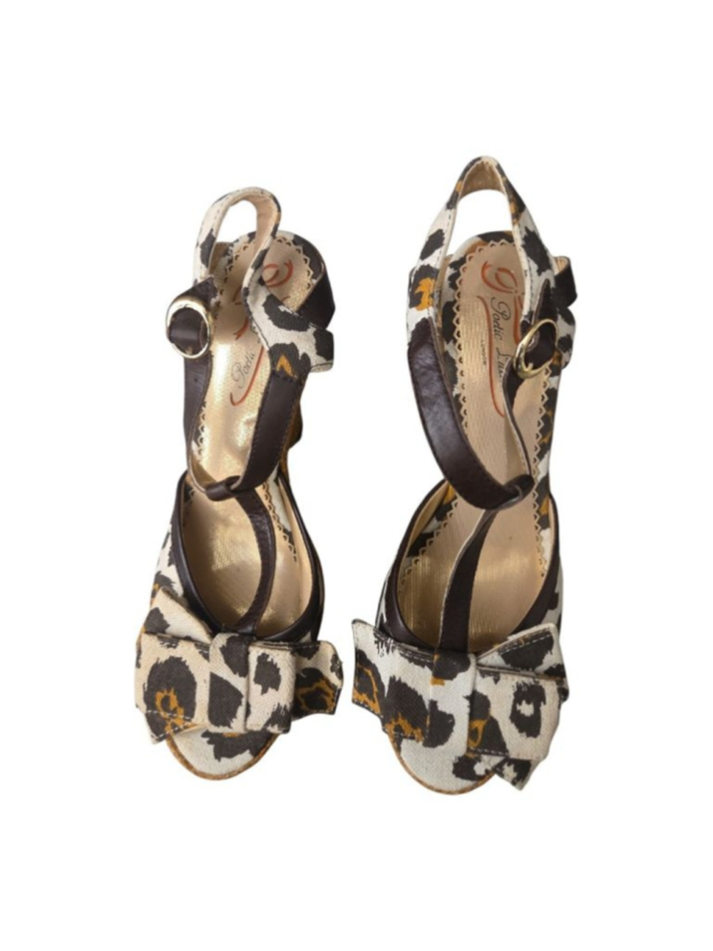 Women's Poetic Licence Leopard Print Espadrille Wedges Size 37 Brown Beige